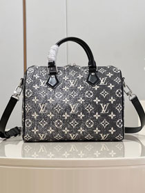 2023 Louis vuitton original denim speedy 25 M21464 grey