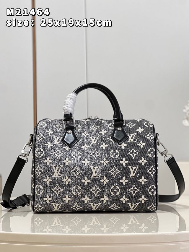 2023 Louis vuitton original denim speedy 25 M21464 grey