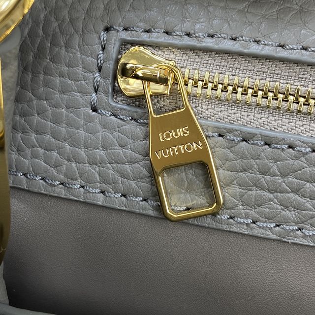 Louis vuitton original calfskin capucines mm handbag M20704 grey&white