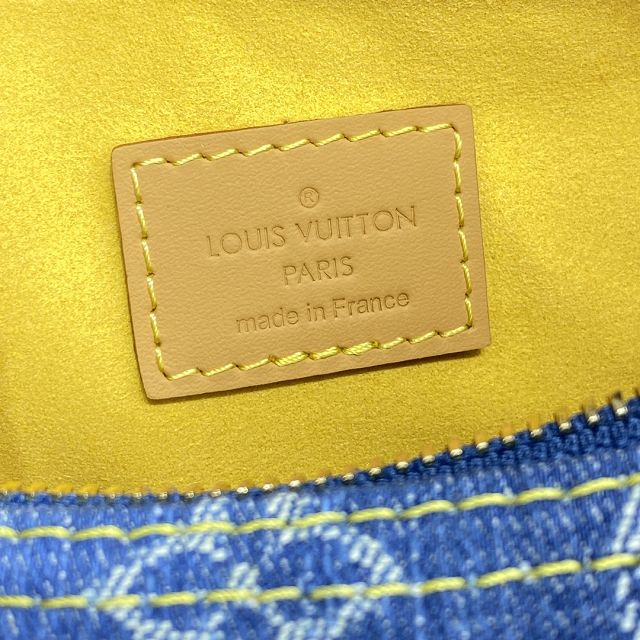 Louis vuitton original monogram denim hobo bag M44464 blue