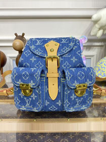 Louis vuitton original monogram small backpack M44461 blue