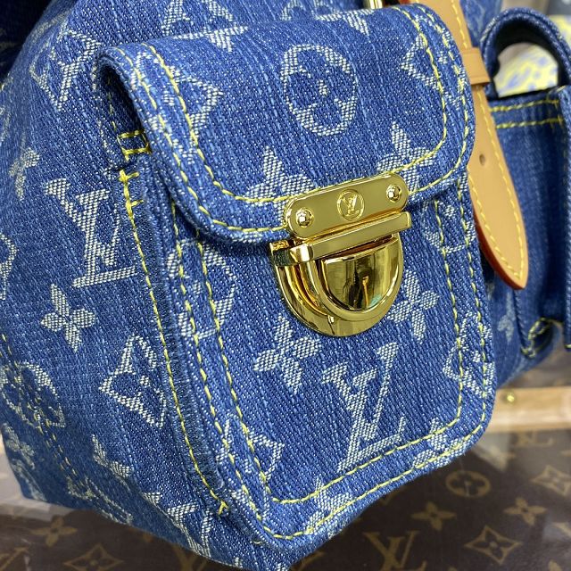 Louis vuitton original monogram small backpack M44461 blue
