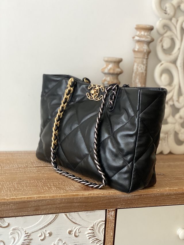 CC original lambskin 19 shopping bag AS3660 black