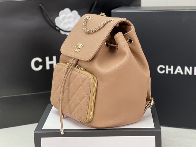 CC original grained calfskin backpack A93748 apricot