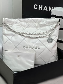 2023CC original calfskin 22 medium handbag AS3261 white&black