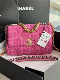 CC original tweed 19 small flap bag AS1160 pink