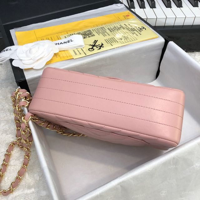 CC original lambskin leather mini flap bag A69900-4 light pink