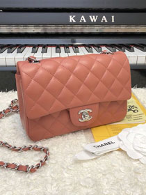 CC original lambskin mini flap bag A69900 hot pink