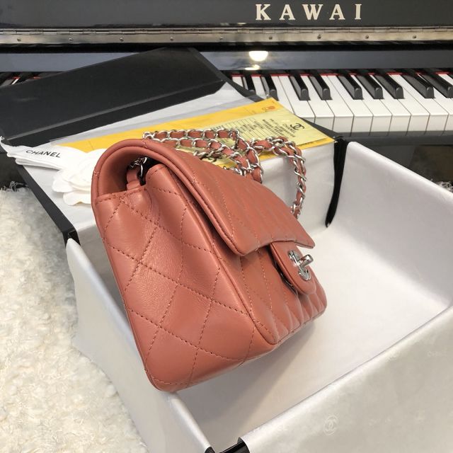 CC original lambskin mini flap bag A69900 hot pink