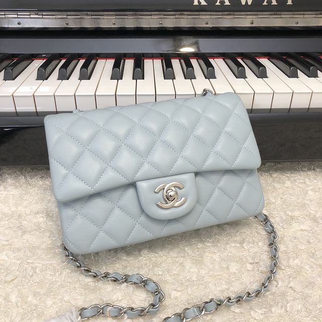 CC original lambskin mini flap bag A69900 ice blue