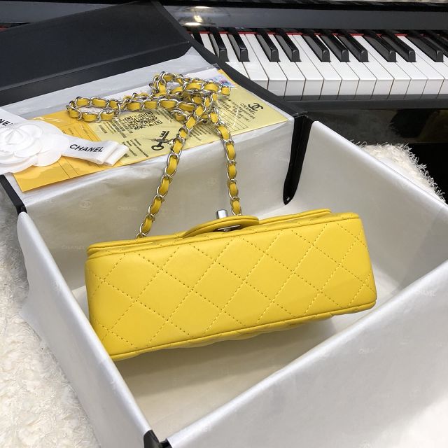 CC original lambskin mini flap bag A69900 yellow