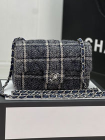 CC original tweed mini flap bag A69900 blue&white