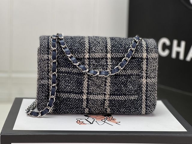 CC original tweed mini flap bag A69900 blue&white