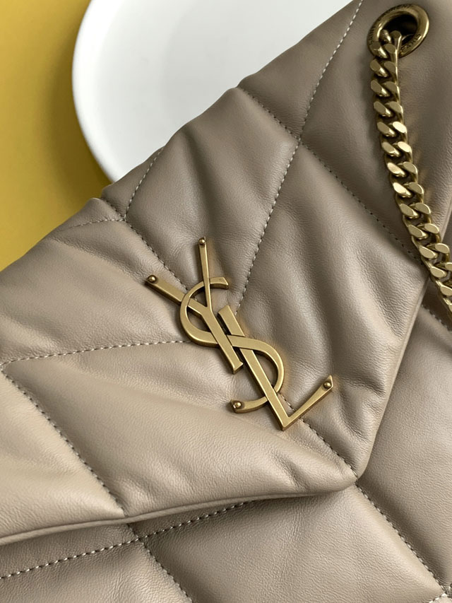 YSL original lambskin puffer small bag 577476 apricot