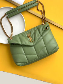 YSL original lambskin puffer small bag 577476 green