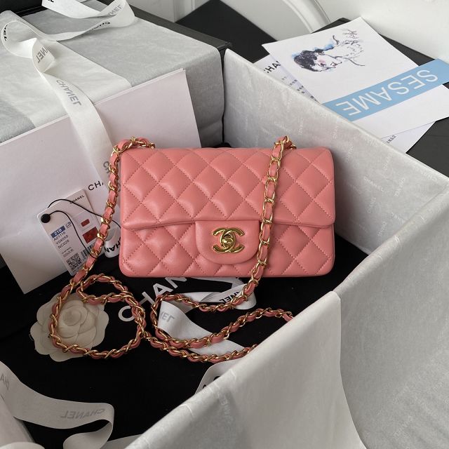 CC original lambskin mini flap bag A69900 pink