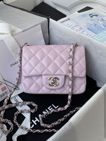 CC original lambskin nano flap bag A35200 light pink