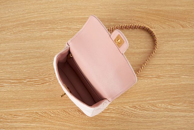CC original velvet mini flap bag AS3442 pink