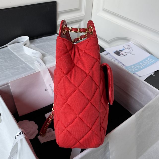 CC original velvet large hobo bag AS3693 red
