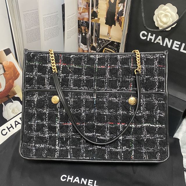 CC original tweed shopping bag AS3500 black