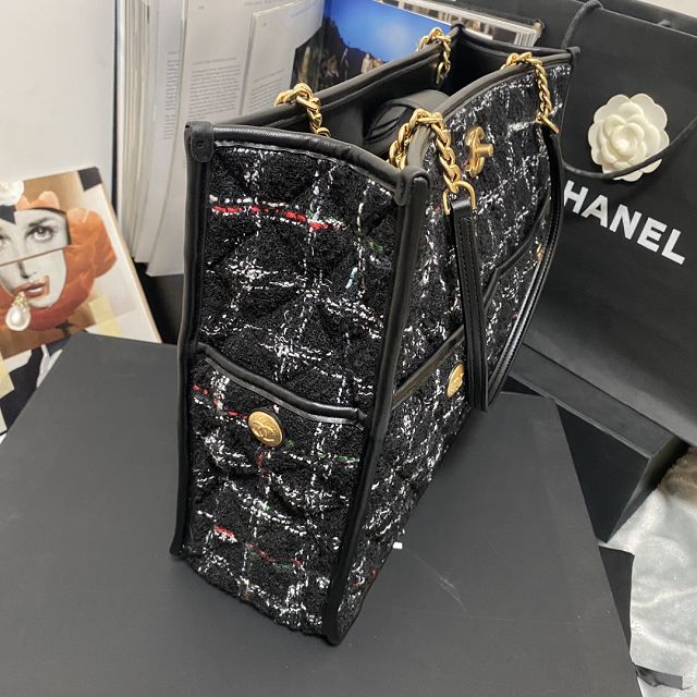 CC original tweed shopping bag AS3500 black