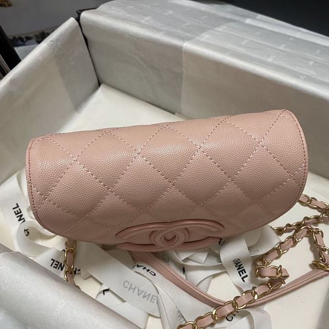 2023 CC original grained calfskin mini flap bag AS3867 pink