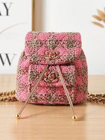 CC original tweed backpack AS3615 pink