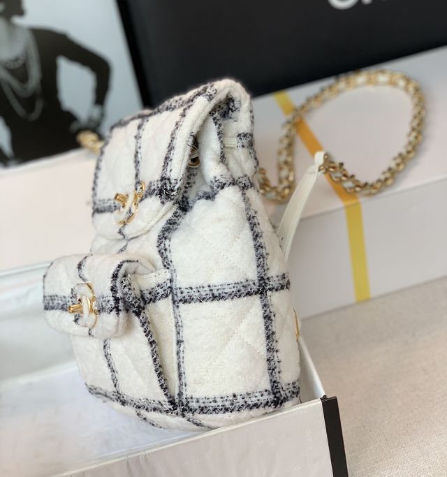 CC original tweed backpack AS3615 white