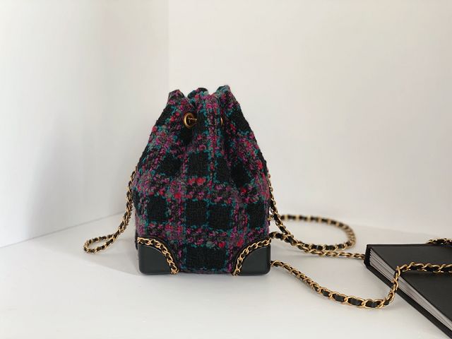 2023 CC original tweed gabrielle backpack AS3573 black