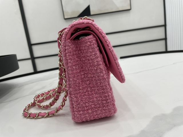 CC original tweed medium flap bag A01112 pink