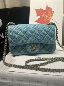 CC original tweed mini flap bag A69900 blue