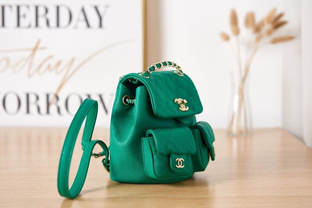 2023 CC original grained calfskin small backpack AS3787 green