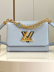 Louis vuitton original epi leather twist mm M21606 light blue