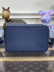 Louis vuitton original calfskin alpha wearable wallet M59161 blue