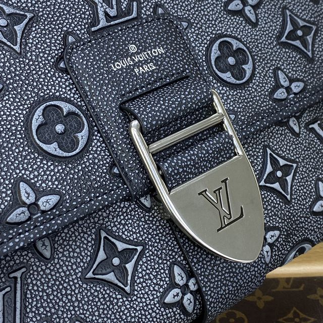 Louis vuitton original calfskin archy messenger bag M21358 black