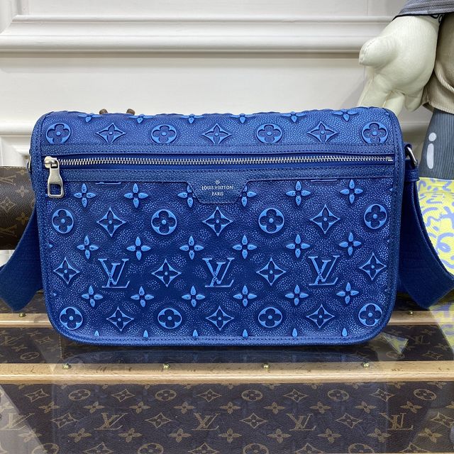 Louis vuitton original calfskin archy messenger bag M21358 blue