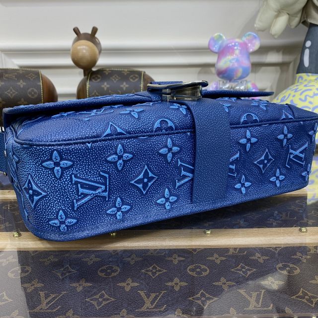 Louis vuitton original calfskin archy messenger bag M21358 blue