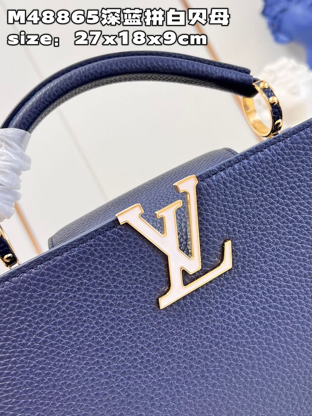 Louis vuitton original calfskin capucines BB handbag M58671 dark blue