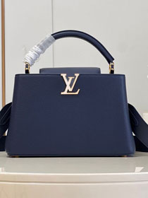 Louis vuitton original calfskin capucines mm handbag M20704 dark blue