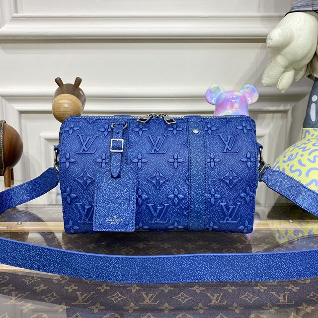 Louis vuitton original calfskin city keepall M21448 blue