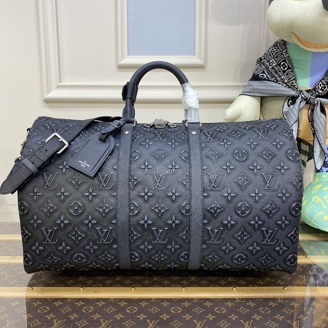 Louis vuitton original calfskin keepall 50 M21375 black