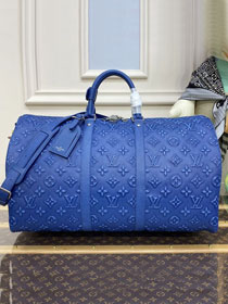 Louis vuitton original calfskin keepall 50 M21375 blue