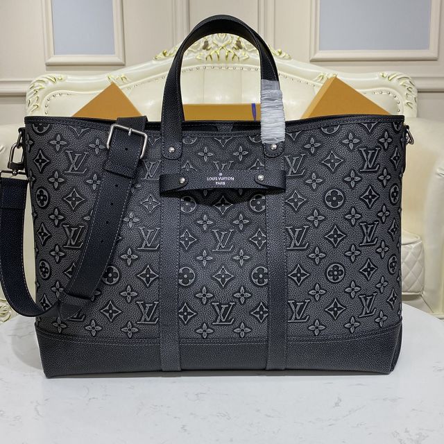 Louis vuitton original calfskin tote journey carryall bag M21371 black