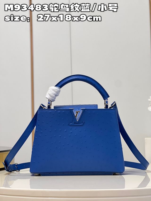 Louis vuitton original ostrich calfskin capucines BB handbag M48865 blue