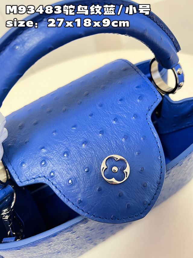 Louis vuitton original ostrich calfskin capucines BB handbag M48865 blue