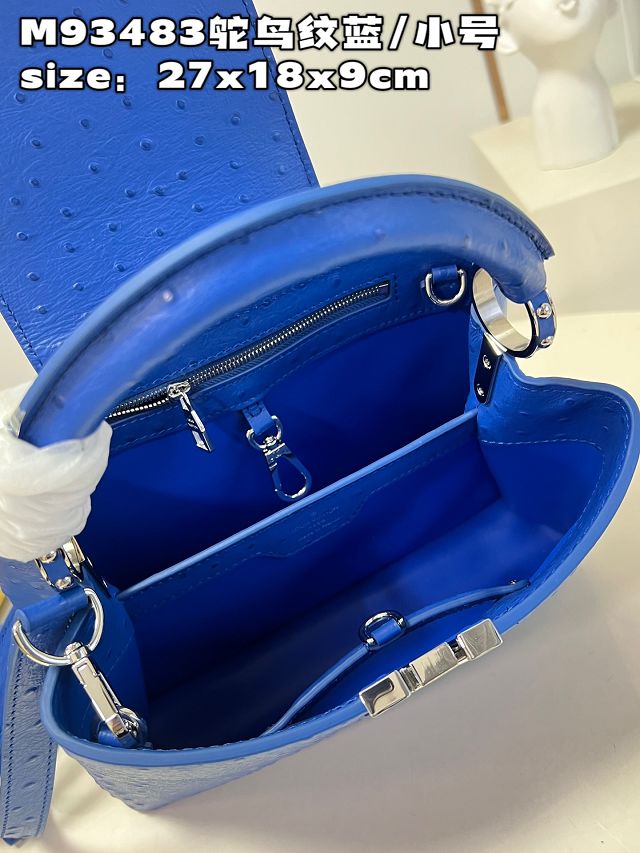 Louis vuitton original ostrich calfskin capucines BB handbag M48865 blue