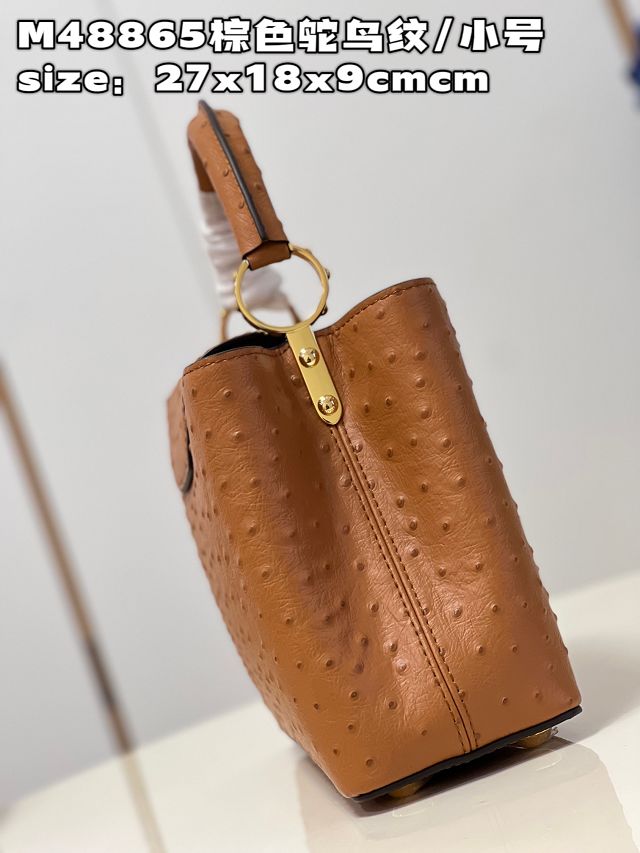 Louis vuitton original ostrich calfskin capucines BB handbag M48865 brown