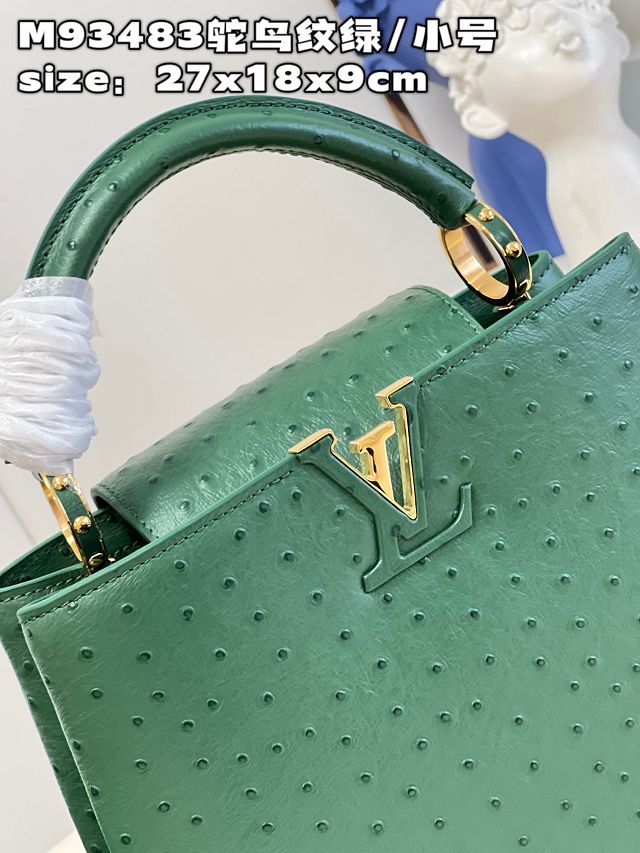 Louis vuitton original ostrich calfskin capucines BB handbag M48865 green