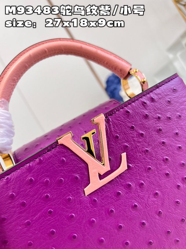 Louis vuitton original ostrich calfskin capucines BB handbag M48865 purple