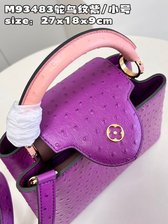 Louis vuitton original ostrich calfskin capucines BB handbag M48865 purple